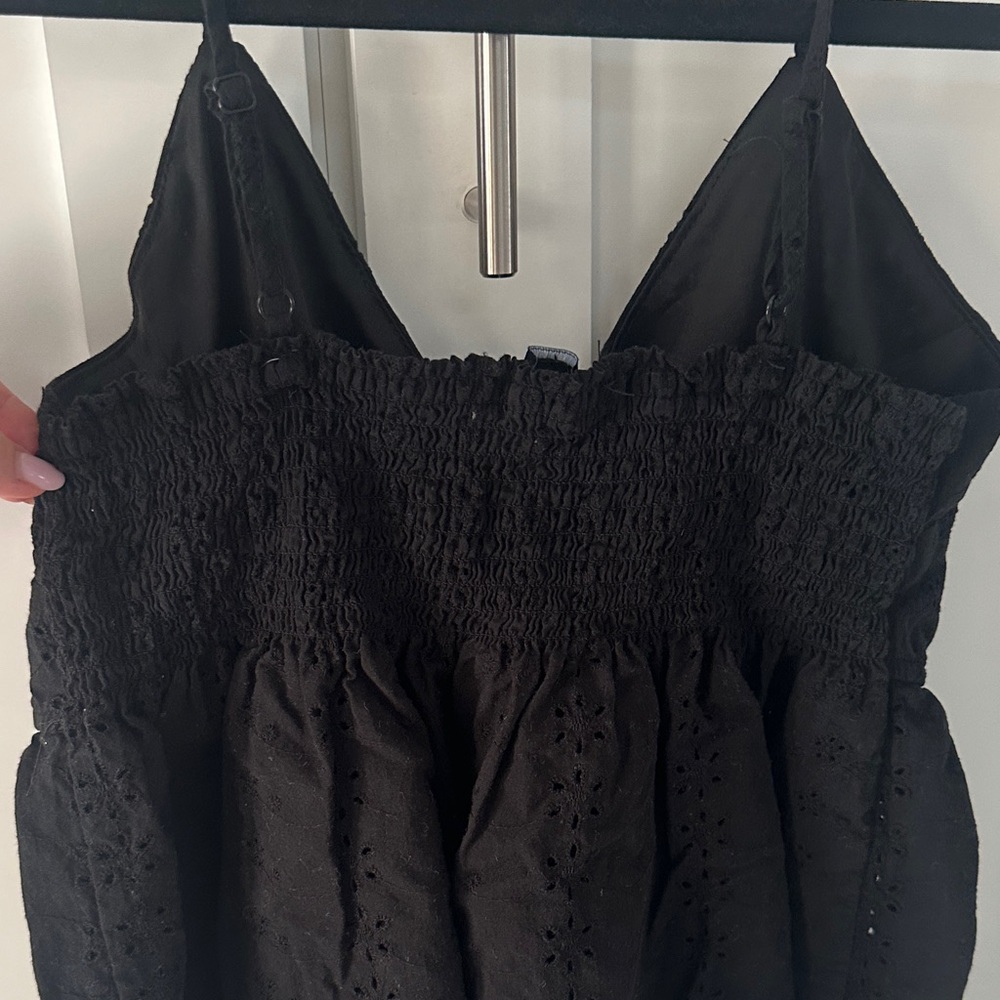 Ambiance Black Eyelet Spaghetti Strap Camisole - Picture 6 of 6